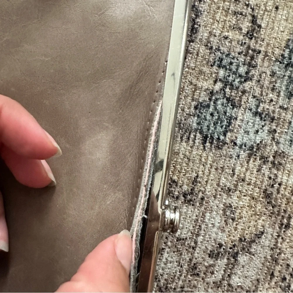 HOBO Taupe Leather Wallet